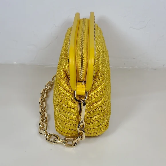 Michael Kors Livia Small Cloud Clutch – Butter Yellow, NWT (MSRP: $448)
